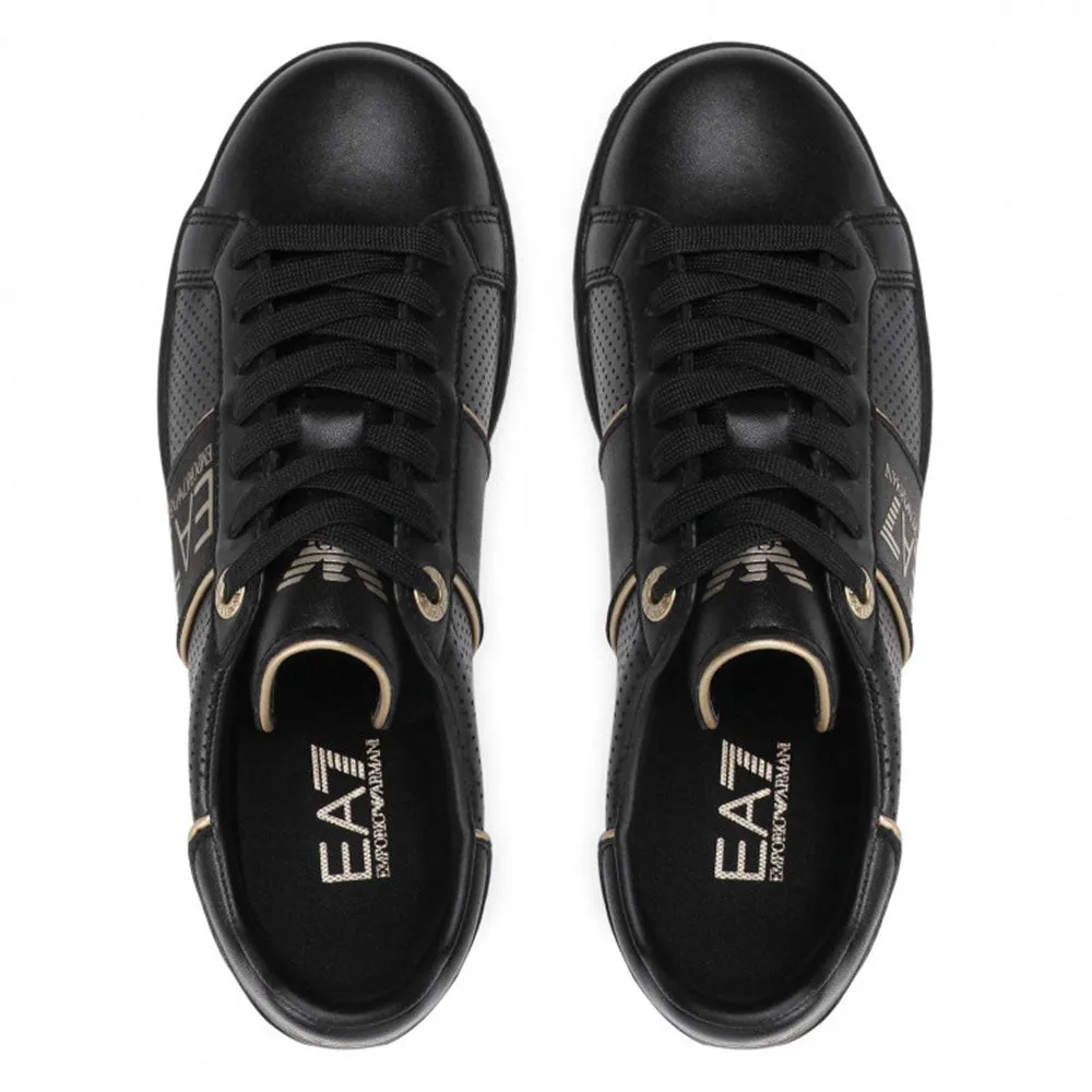 Scarpe Uomo EA7 Emporio Armani Sneakers Colore Triple Black - Gold con Suola Nera