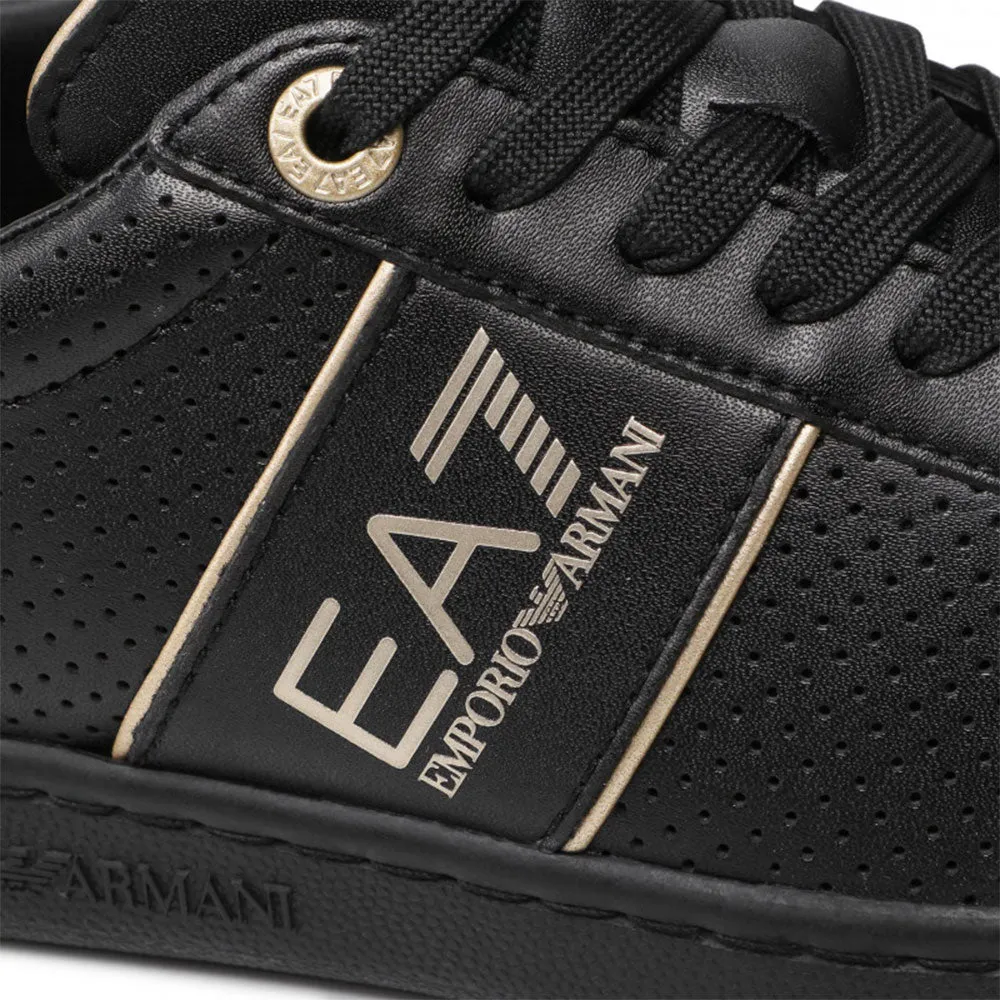Scarpe Uomo EA7 Emporio Armani Sneakers Colore Triple Black - Gold con Suola Nera