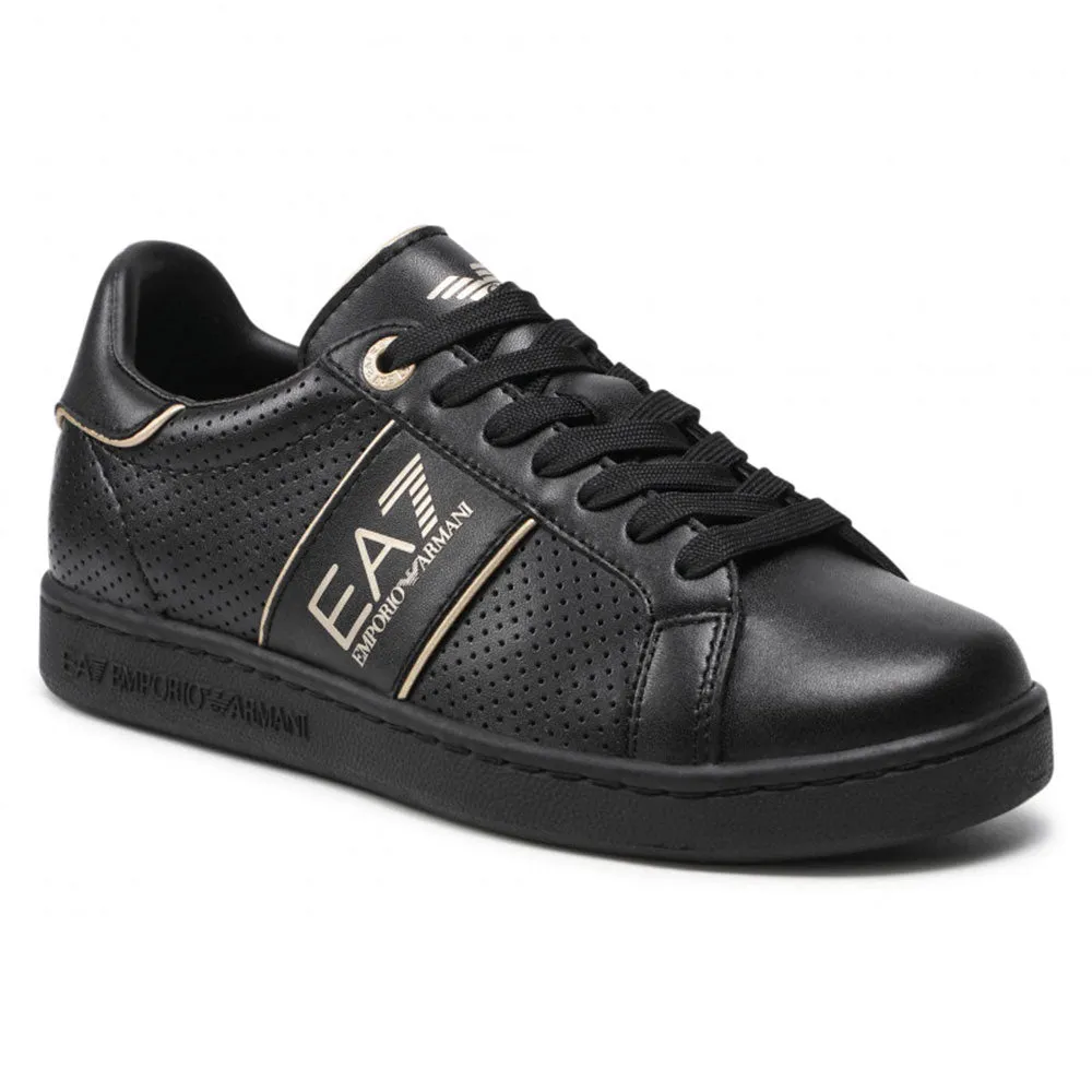Scarpe Uomo EA7 Emporio Armani Sneakers Colore Triple Black - Gold con Suola Nera