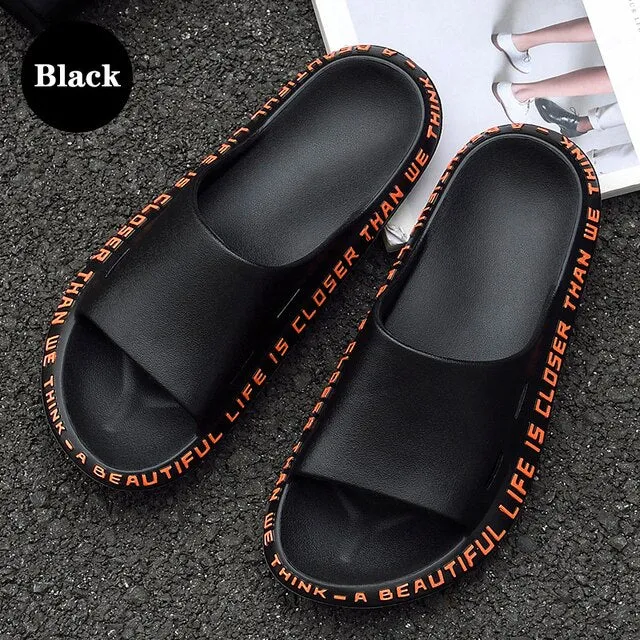 Summer Men Slippers Beach Shoes – Male Flip Flops Lightweight Fashion, New Arrival Lovers Couple Slippers, Unisex Bathroom Slides