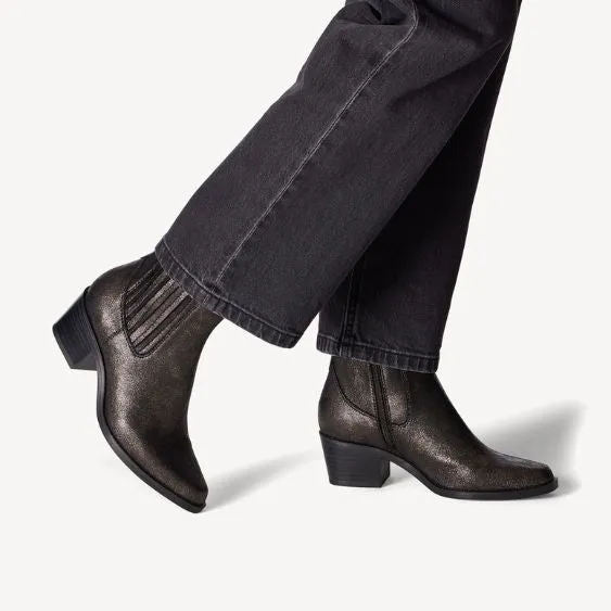 Tamaris Metallic Block Heeled Ankle Boot