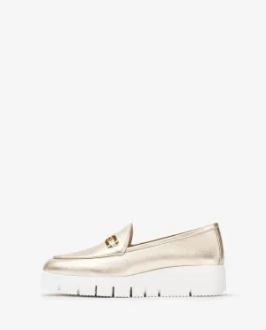 Unisa Metallic Gold Platform loafer |FAMO25GD