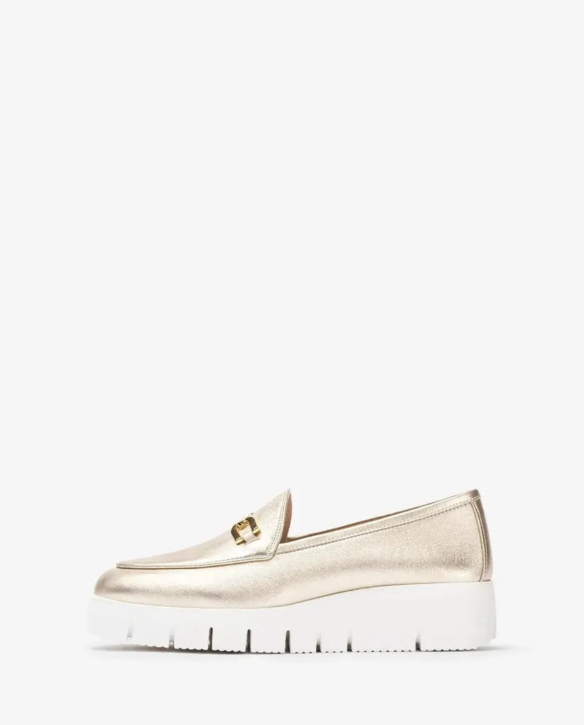 Unisa Metallic Gold Platform loafer |FAMO25GD