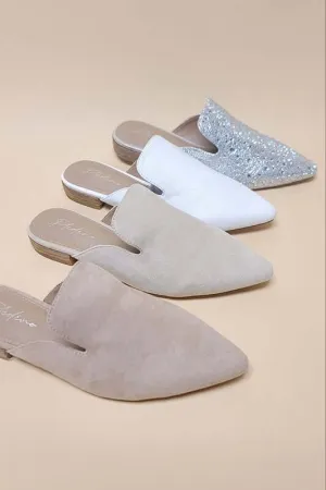 Walk On By Pointed Toe Slip-On Mules in Four Colors