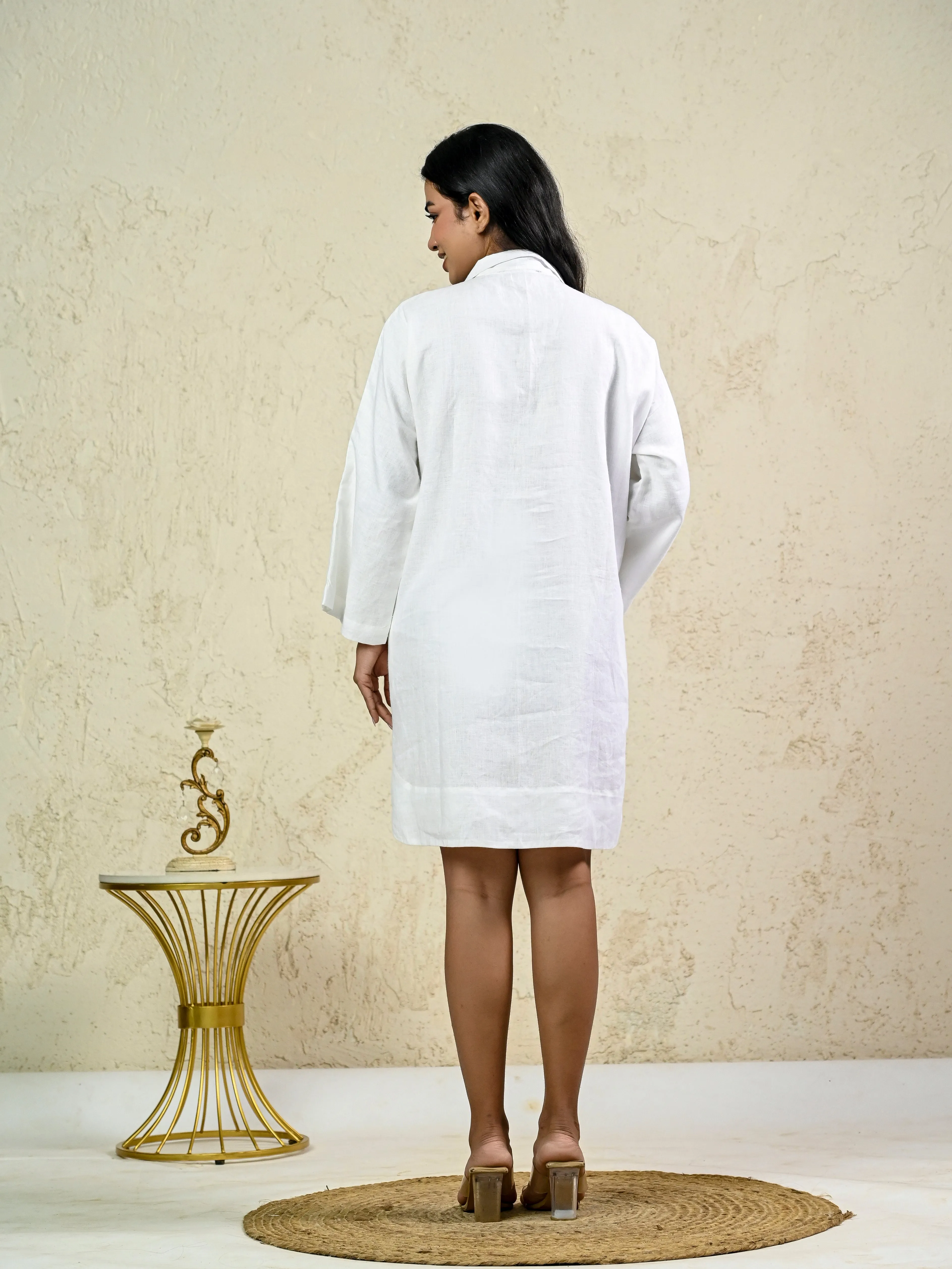 WHITE LINEN DRESS