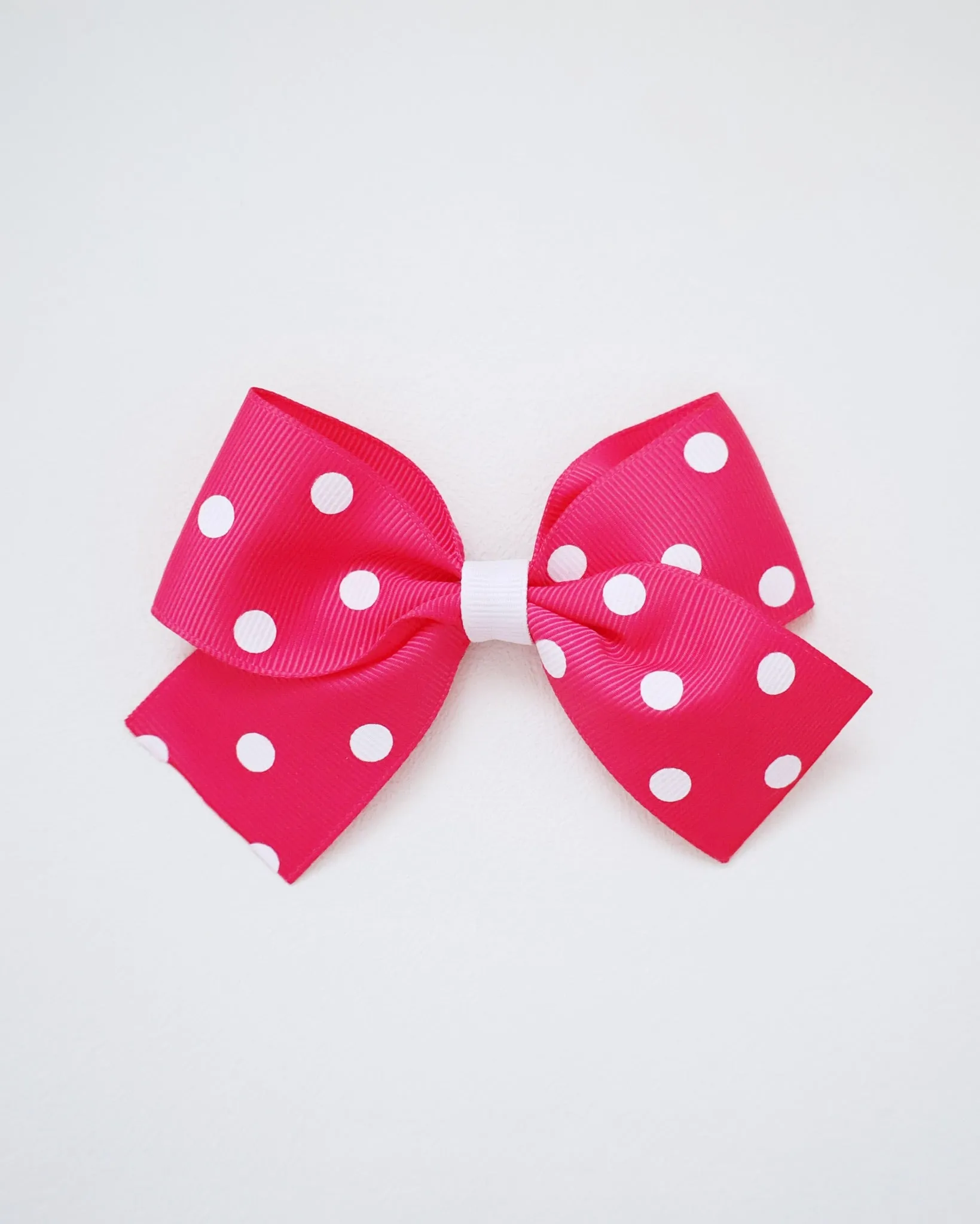 White Rock Glitter Mary Jane Flats with Fuchsia Polka Dot Grosgrain Bow