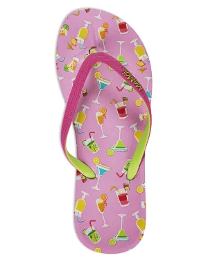 Women's Drinks Flip Flops & Mesh Bag Set